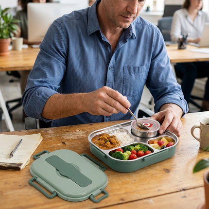 Bento Box for Adults and Kids, Stainless Steel Insulated Lunch Box with Soup Bowl