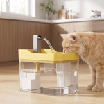 Cat drinking from the transparent USB cat water fountain