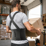 Heavy duty back brace worn while lifting