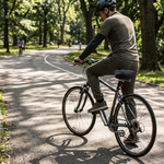 Noseless bike saddle fitted on a bicycle