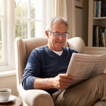 Progressive reading glasses worn while reading