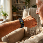 Senior smartwatch worn at home