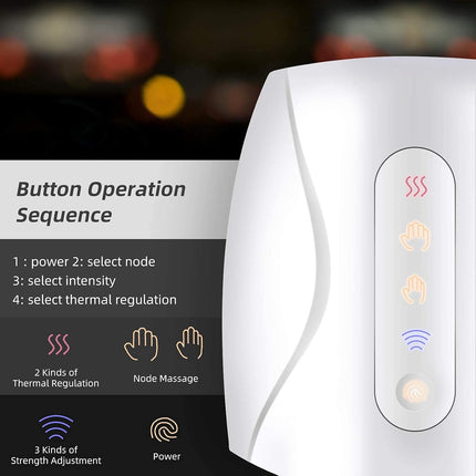Hand Massager with Heat, Electric Hand Massager with Air Compression and 6 Modes, Cordless Rechargeable Palm Massager