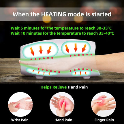 Hand Massager with Heat, Electric Hand Massager with Air Compression and 6 Modes, Cordless Rechargeable Palm Massager
