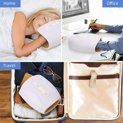 Hand Massager with Heat, Electric Hand Massager with Air Compression and 6 Modes, Cordless Rechargeable Palm Massager