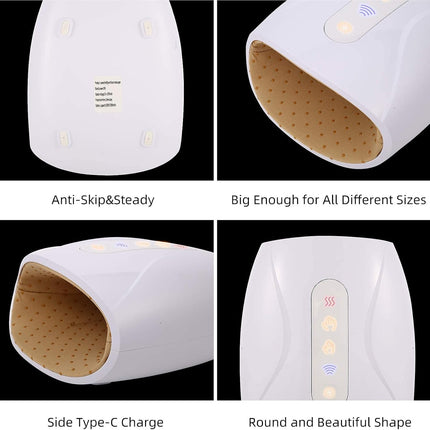 Hand Massager with Heat, Electric Hand Massager with Air Compression and 6 Modes, Cordless Rechargeable Palm Massager