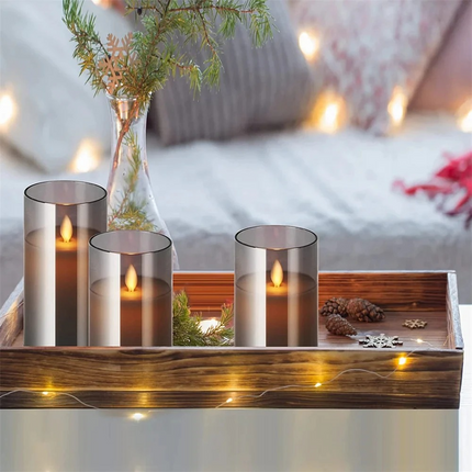 Set of 3 Realistic Flameless Candles with Real Wax, Battery Operated LED Candles – image 6