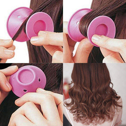 Hair Styling Tools, Heatless Hair Curlers Set of 10 Silicone Curling Rods