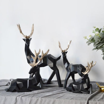 Living Room Decor Deer Figurine Set of 2, Modern Home Decor for Office – image 4