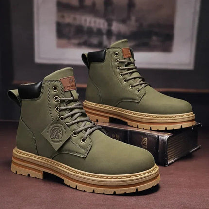 Work Boots for Men, Lace Up Mens Winter Boots in Leather for Office – image 5