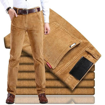Corduroy Pants for Men, Mens Corduroy Trousers, Straight Leg Pants, Stretch Cotton Mens Slacks for Every Season