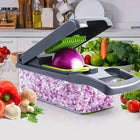 Vegetable Chopper, Food Chopper with Vegetable Slicer, Grater and Vegetable Ricer, Veggie Chopper with Storage