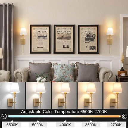 Rechargeable Wall Light, Wireless Outdoor Wall Light with 3 Light Tones, Battery Operated Sconce with No Wiring