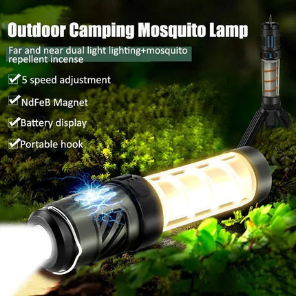 Outdoor Mosquito Repellent with Camping Light, Rechargeable LED Light for Fishing