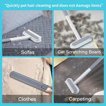 Pet Hair Remover Tool, Long Handle Pet Hair Scraper for Carpet