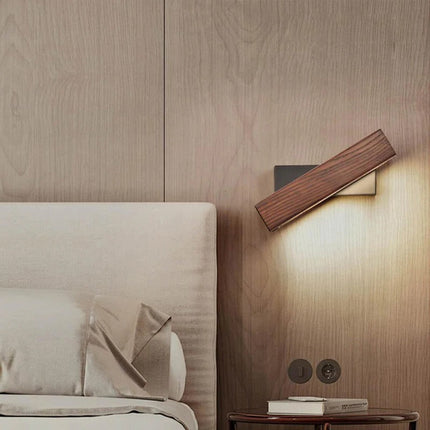 Adjustable LED Wall Lamp, 180 Degree Rotating Indoor Sconce with Rotary Knob Switch and Built In Light for Bedrooms and Hallways
