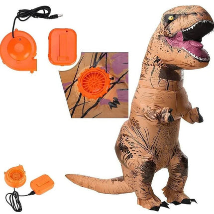 Inflatable Dinosaur Costume, T Rex Costume with Battery Powered Fan and Gloves, Dino Costume for Parties and Events