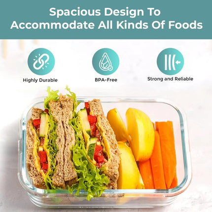 Meal Prep Containers with Airtight Lids, Airtight Food Containers and Sauce Cups