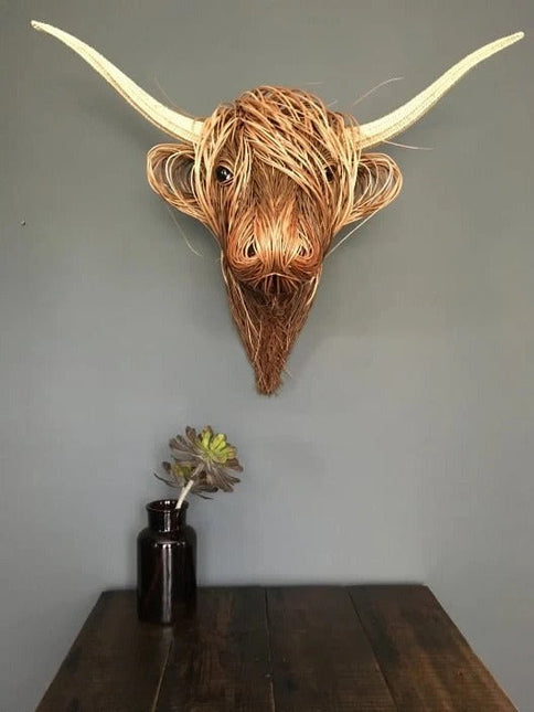 Highland Cow Decor, Wall Mounted Cow Sculpture