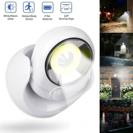Battery Operated Motion Sensor Light, Motion Activated LED Lamp with Rotating Base