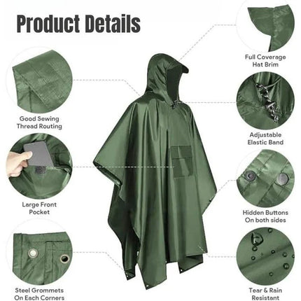 Rain Ponchos for Adults, Packable Rain Poncho with Storage Pouch – image 9