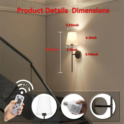 Rechargeable Wall Sconce with Remote Control, LED Wall Lights for Hallway – image 10