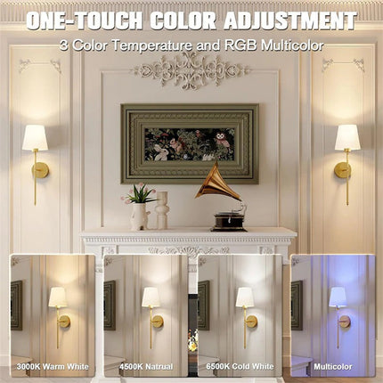 Battery Operated Wall Sconces Set of 2, LED Wall Lights for Hallway – image 9