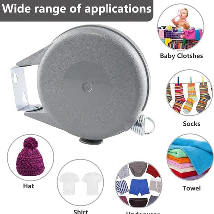 Retractable Clothesline Outdoor Indoor with Swivel Wall Mount, Retractable Washing Line 472 Inch – image 6