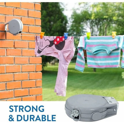Retractable Clothesline Outdoor Indoor with Swivel Wall Mount, Drying Line for Patio
