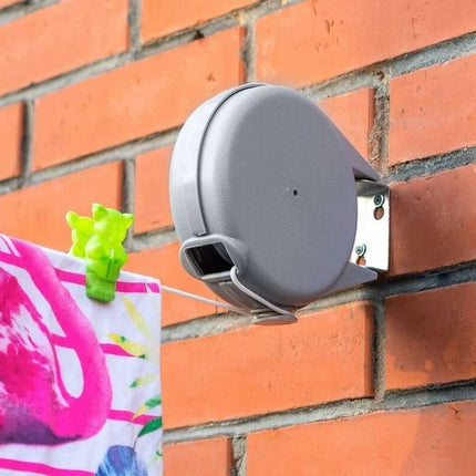 Retractable Clothesline Outdoor Indoor with Swivel Wall Mount, Retractable Washing Line 472 Inch, Drying Line for Patio