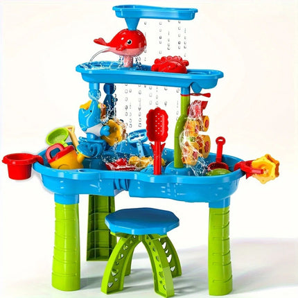 Water Table for Kids, Sand and Water Table, Outdoor Sensory Table, Sand Toys and Water Toys for Backyard