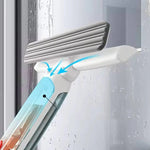 Tuzwa Telescopic Window Cleaner – 51" Extendable Window Squeegee with 10" Microfiber Dual Head, Spray Tank & Washable Pad