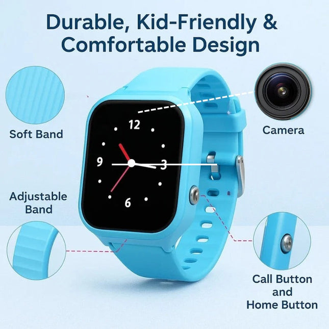 Kids Smart Watch GPS Tracker, 4G Kids Phone Watch with SOS and Two Way Calling, GPS Watch for Kids with Safe Zone