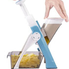 Vegetable Slicer 5 in 1 with Collecting Tray, Veggie Slicer with Hand Guard, Vegetable Cutter for Julienne and Dicing