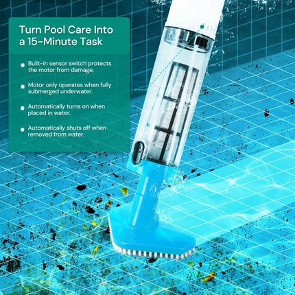 Cordless Pool Cleaner, Interchangeable Heads for Leaves and Debris – image 9