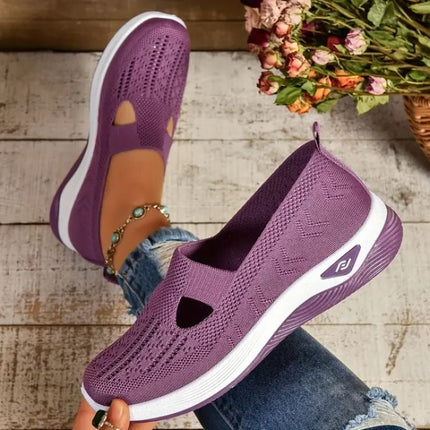 Women's comfort mesh sneakers, breathable walking shoes for standing all day, wide feet, cushioned sole
