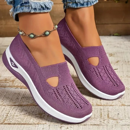 Women's comfort mesh sneakers, breathable walking shoes for standing all day, wide feet, cushioned sole