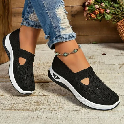 Women's comfort mesh sneakers, breathable walking shoes for standing all day, wide feet, cushioned sole