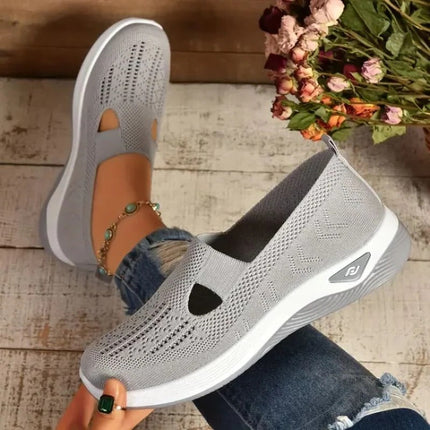 Women's comfort mesh sneakers, breathable walking shoes for standing all day, wide feet, cushioned sole