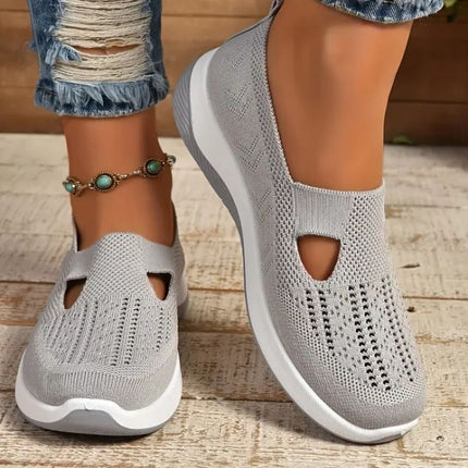 Women's comfort mesh sneakers, breathable walking shoes for standing all day, wide feet, cushioned sole