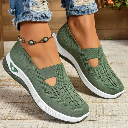 Women's comfort mesh sneakers, breathable walking shoes for standing all day, wide feet, cushioned sole