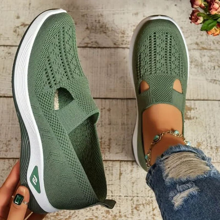 Women's comfort mesh sneakers, breathable walking shoes for standing all day, wide feet, cushioned sole