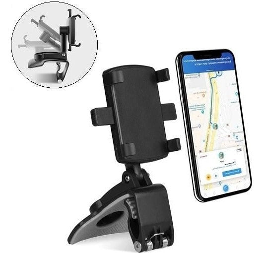 Tuzwa Car Phone Holder Mount – 360° Rotating Adjustable Phone Holder with 180° Tilt for Rearview Mirror, Sun Visor & Dashboard
