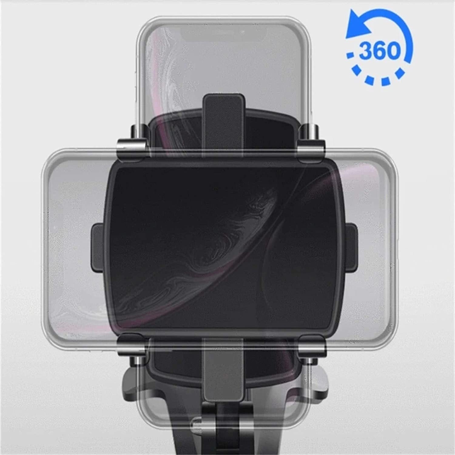 Tuzwa Car Phone Holder Mount – 360° Rotating Adjustable Phone Holder with 180° Tilt for Rearview Mirror, Sun Visor & Dashboard