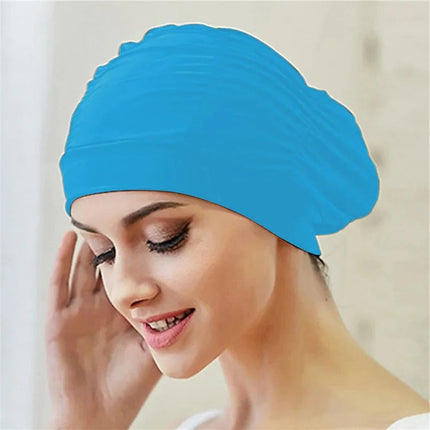 Swim Cap for Long Hair, Stretch Turban Swim Cap for Women and Girls – image 18