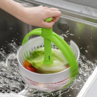 Colander and Salad Spinner Bowl 2 in 1, Manual Salad Spinner with Collapsible Handle, Vegetable Washer Lettuce Spinner