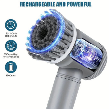 Shower Scrubber Electric, Waterproof Bathroom Scrubber – image 7