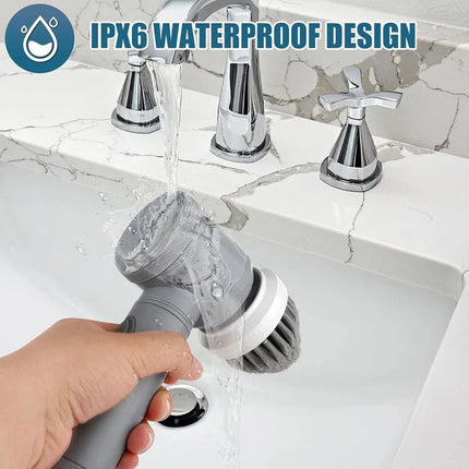 Shower Scrubber Electric, Cordless Spin Scrubber with 6 Brush Heads for Tile and Grout – image 6