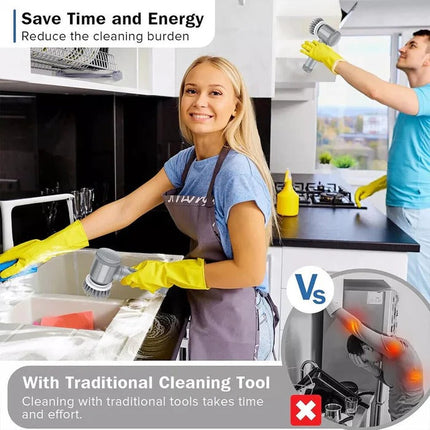 Shower Scrubber Electric, Cordless Spin Scrubber with 6 Brush Heads for Tile and Grout – image 4