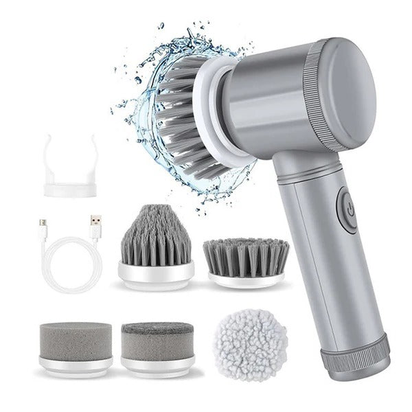 Shower Scrubber Electric, Cordless Spin Scrubber with 6 Brush Heads for Tile and Grout